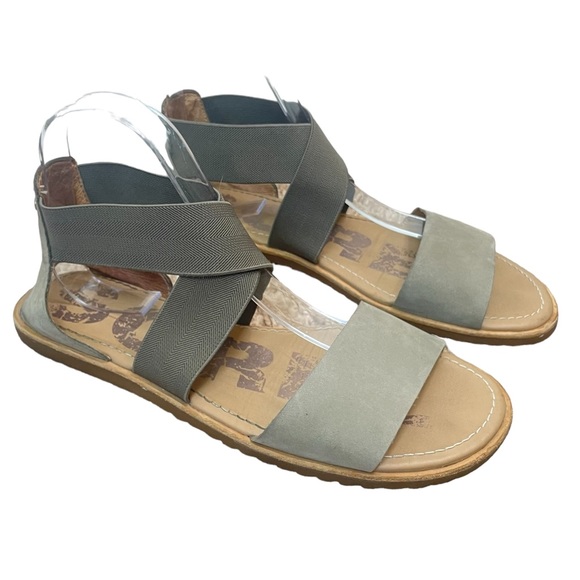 Sorel Ella Spring Summer Full Grain Leather Sandal Women’s Size 8 in Sage Green - Picture 3 of 16